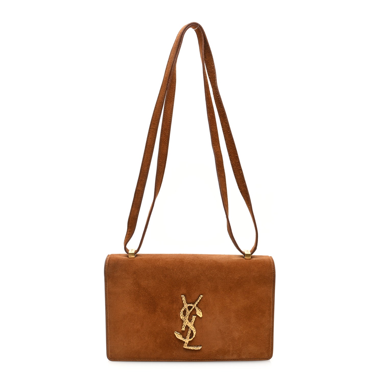 Saint Laurent Suede Small Dylan Snake Monogram Satchel Fox 1 of 12