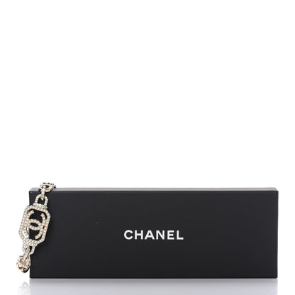 Chanel Crystal Pearl CC Vendome Bracelet Gold Pearly White 8 of 10