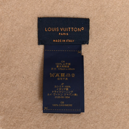 Louis Vuitton Wool Cashmere Monogram Daily LV Scarf Beige White 3 of 3