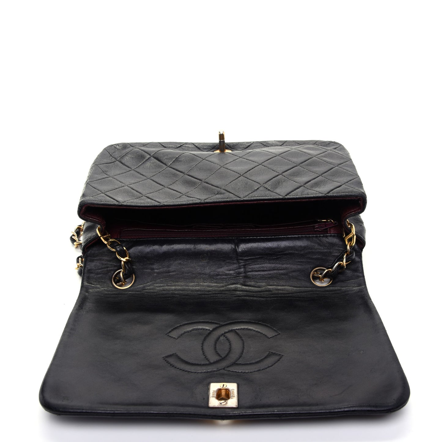 Lambskin Quilted Small Single Flap Black