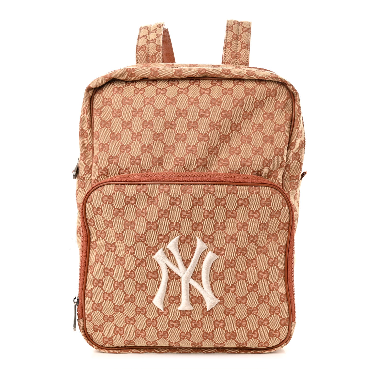 Gucci X MLB GG Monogram NY Yankees Medium Backpack Beige Ruggine Ivory 1 of 12