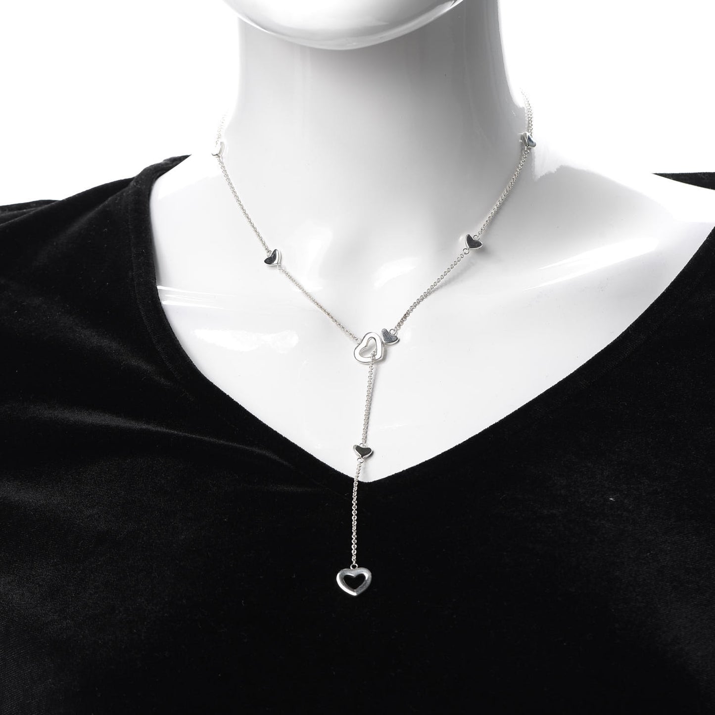 Sterling Silver Heart Lariat Necklace
