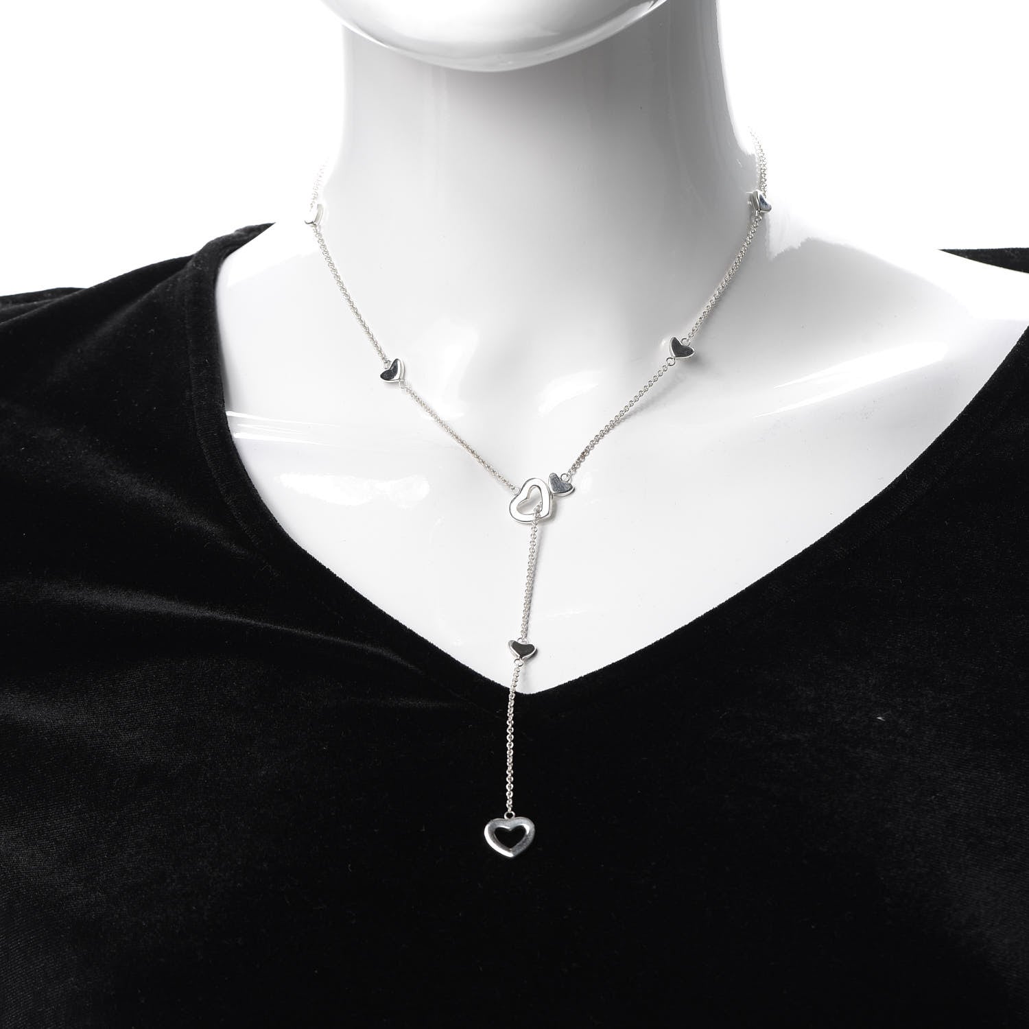 Tiffany Sterling Silver Heart Lariat Necklace 2 of 5