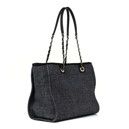 Chanel Lurex Boucle Small Deauville Tote Black 3 of 10
