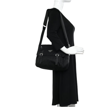 Prada Nylon Vela Messenger Bag Black 2 of 9