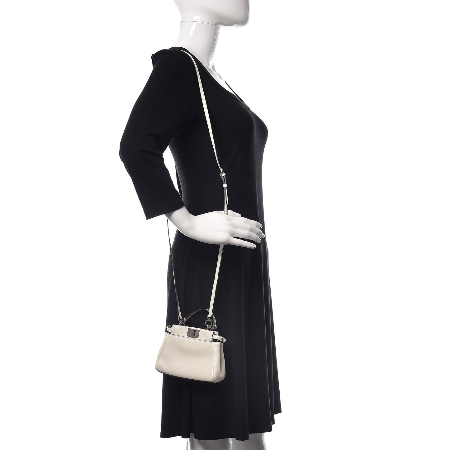 Shiny Nappa Micro Peekaboo Iconic Satchel White