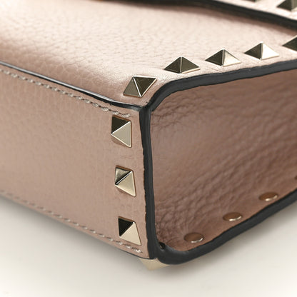 Valentino Garavani Pebbled Calfskin Medium Rockstud Flip Lock Crossbody Bag Poudre 9 of 10