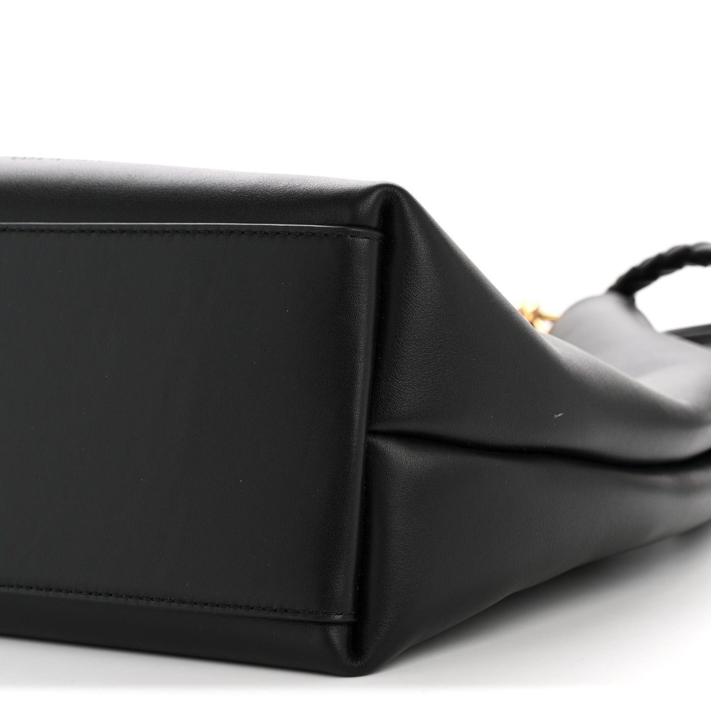 Silky Calfskin Small Andiamo Bucket Bag Black