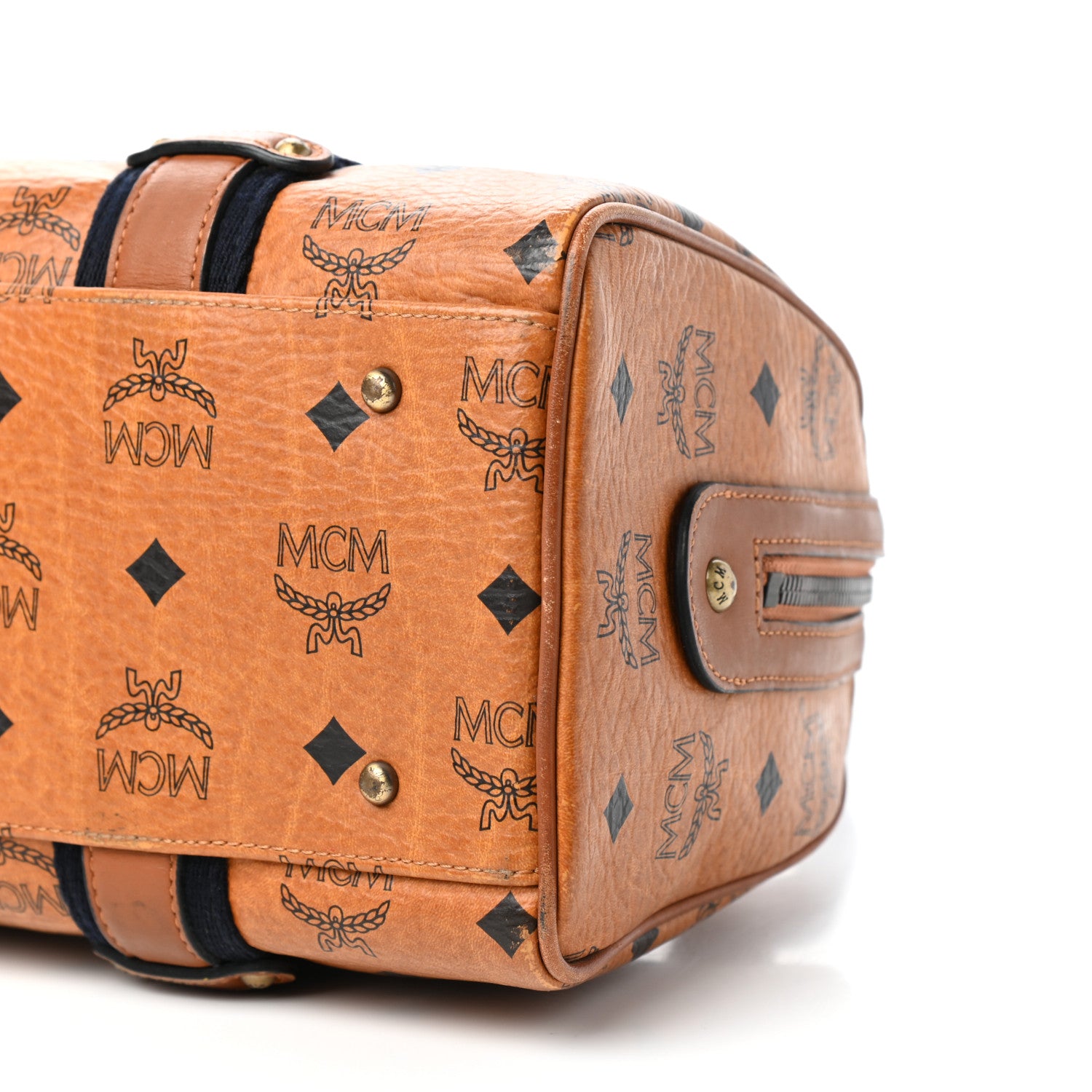 MCM Visetos Boston Bag Cognac 8 of 9