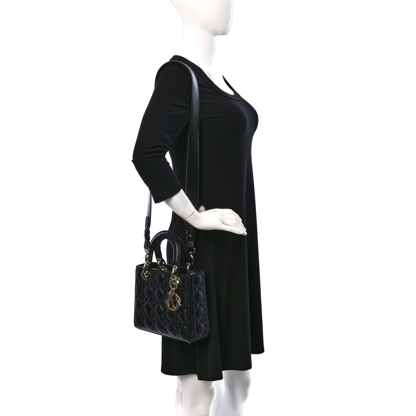 Lambskin Cannage Small My ABCDior Lady Dior Black