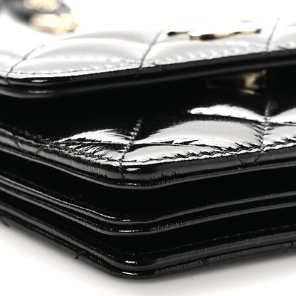 Chanel Shiny Lambskin Quilted Small Clutch With Chain Black 10 of 12