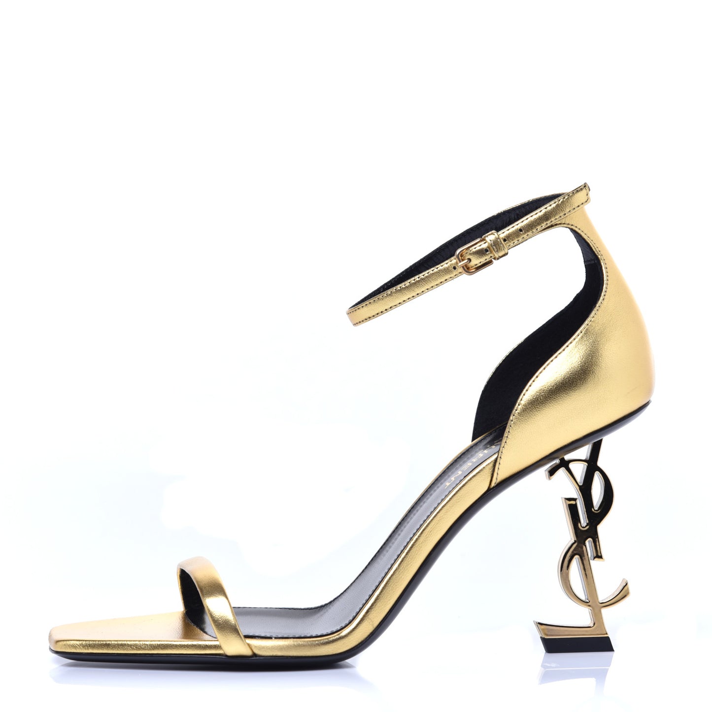 Metallic Lambskin Opyum 110 Sandals 37 Oro
