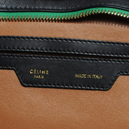 Celine Calfskin and Curly Lamb Small Trapeze Black 7 of 8