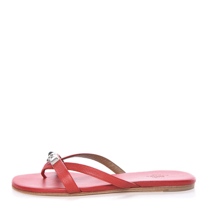 Hermes Epsom Corfou Sandals 36 Rouge 1 of 8