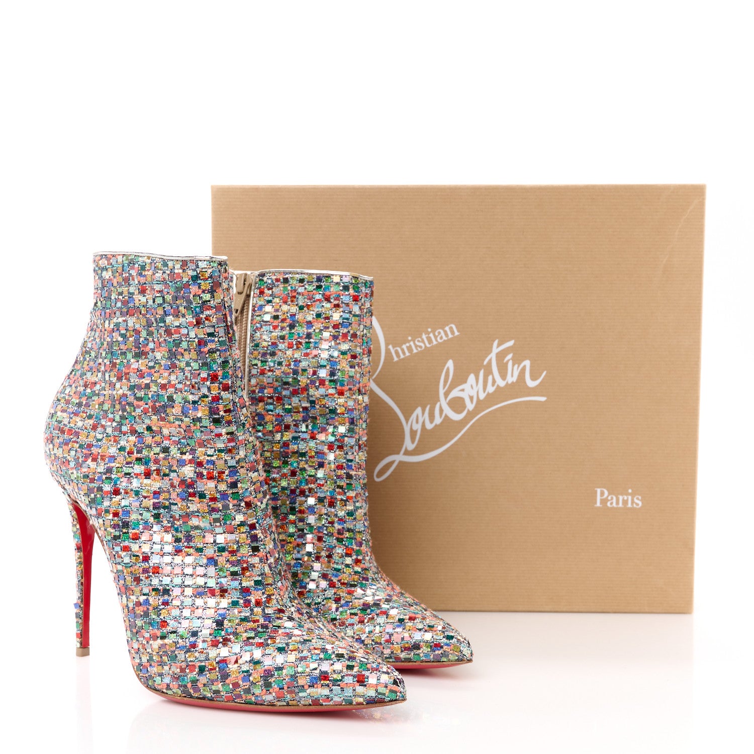 Christian Louboutin Tressage Vitraux So Kate Booty 100 Ankle Boots 38.5 Multicolor 10 of 10