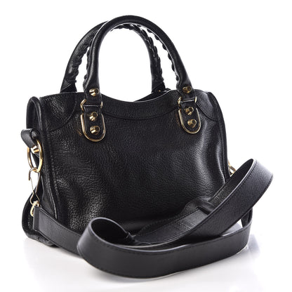 Balenciaga Chevre Gold Metallic Edge Hardware Mini City Black 3 of 10