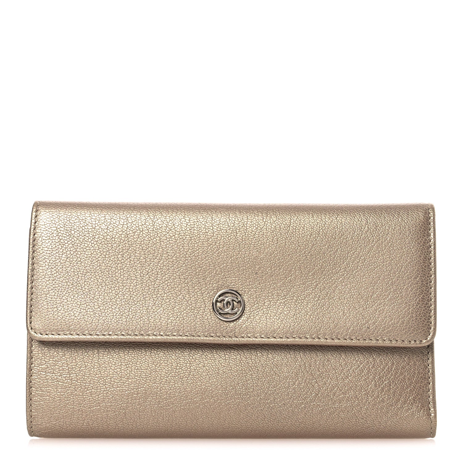 Chanel Metallic Goatskin Large Flap Wallet Gold 1 of 11