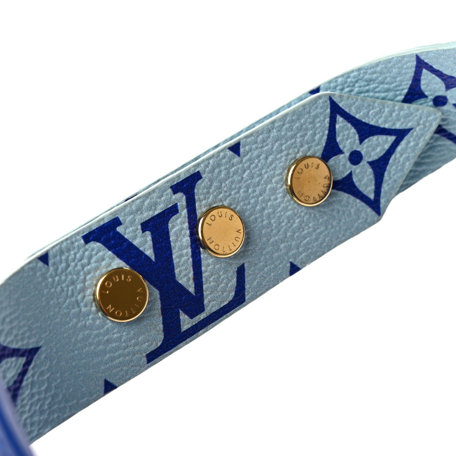 Louis Vuitton Calfskin Raffia Monogram Strawgram Visor Blue 11 of 12