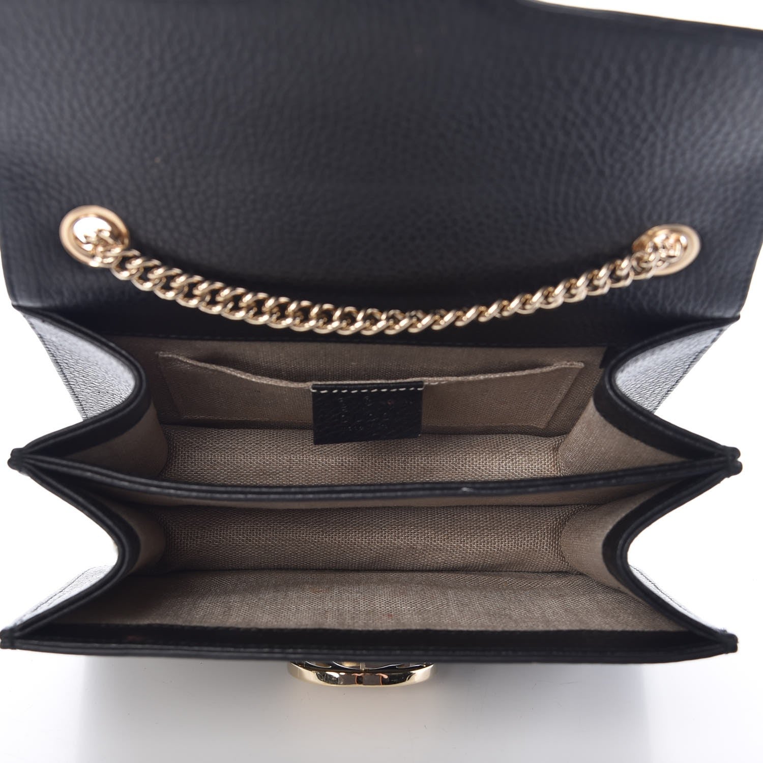 Gucci Dollar Calfskin Small Interlocking G Shoulder Bag Black 5 of 13