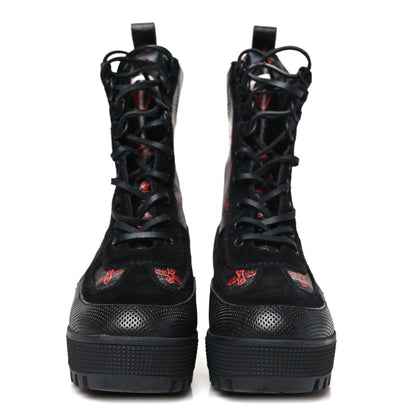 Louis Vuitton Suede Calfskin Catogram Laureate Platform Desert Boots 37 Black Marron 3 of 10