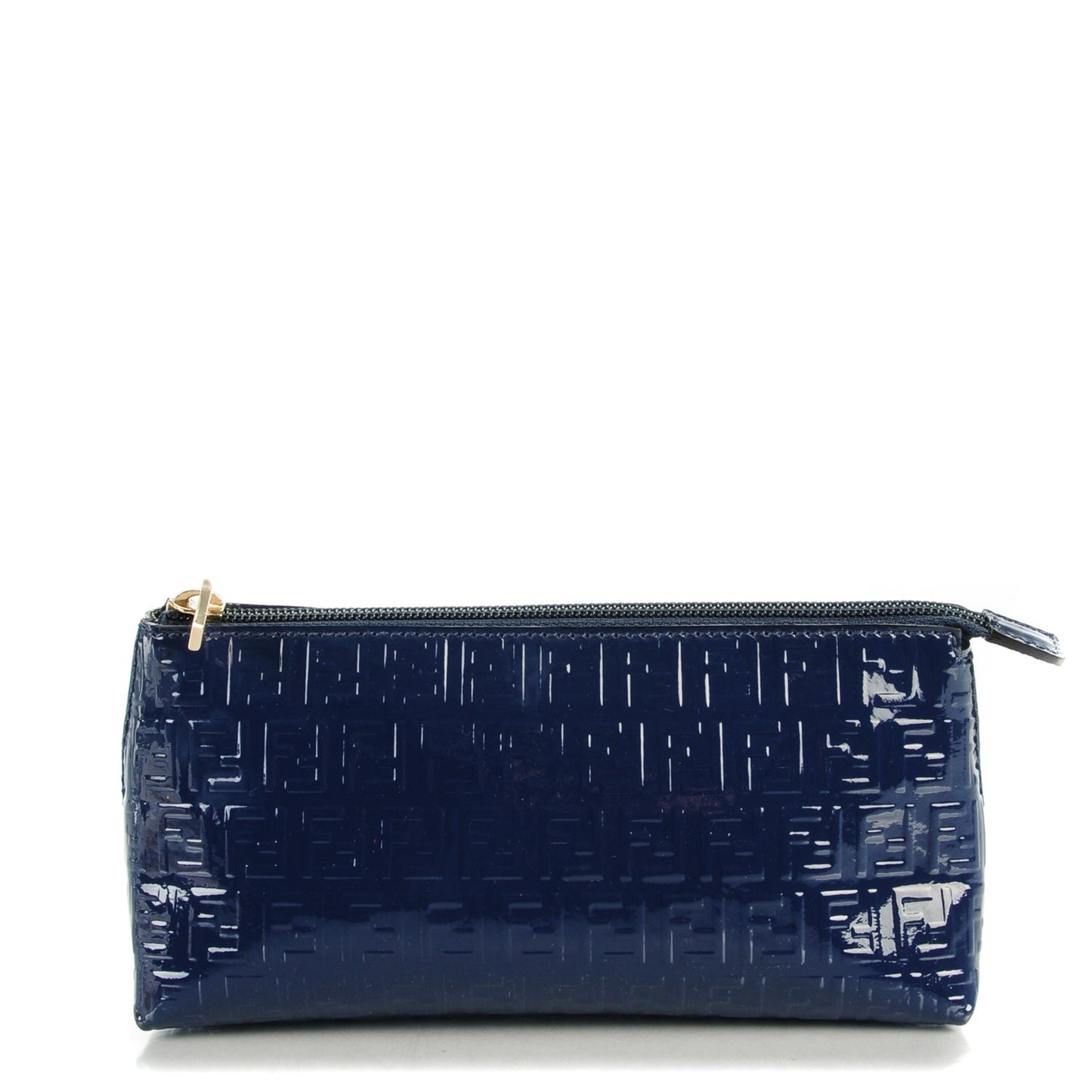 Patent FF Embossed Large Cosmetic Pouch Navy