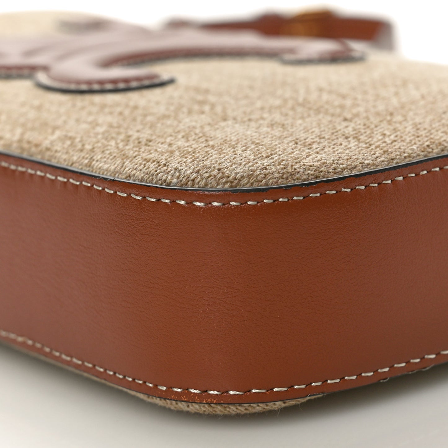 Canvas Calfskin Cuir Triomphe Camera Shoulder Bag Tan