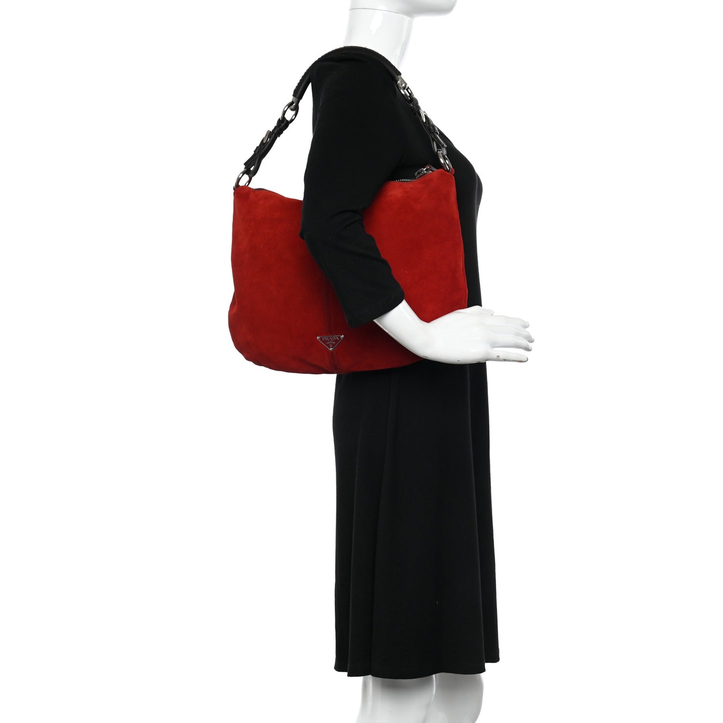 Scamosciato Suede Hobo Rosso Moro