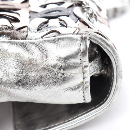 Chanel Metallic Crackled Calfskin Medium CC Mix Flap Silver Gold 11 of 17