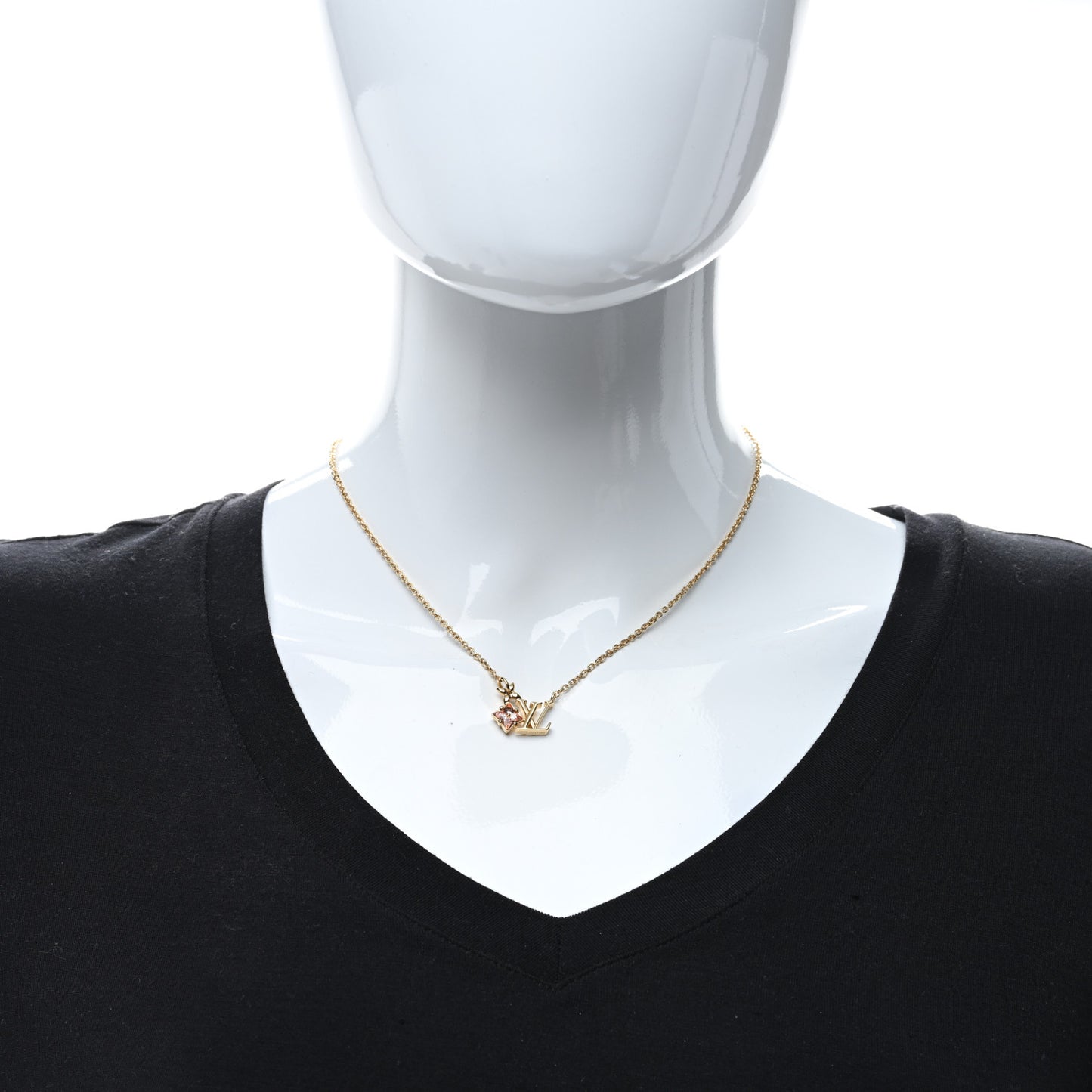 Crystal Loulougram Necklace Gold
