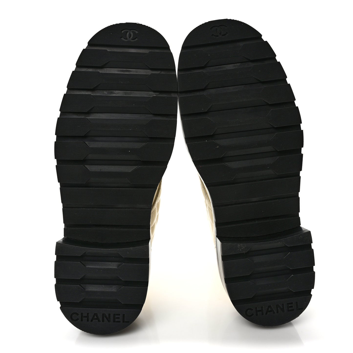 Shiny Goatskin Calfskin Quilted Lace Up Combat Boots 38.5 White Black