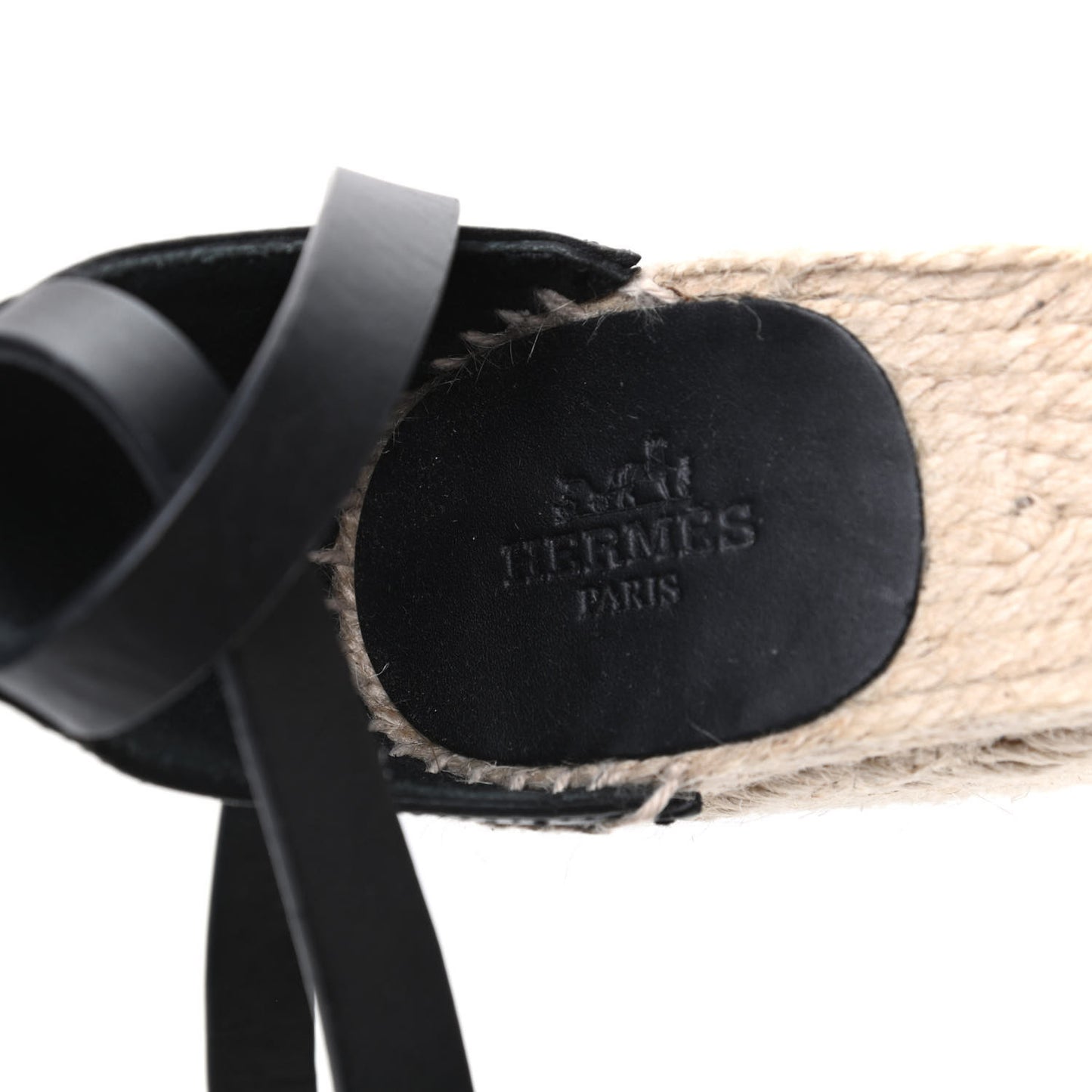 Calfskin Tivoli Espadrille Wedge Sandals 37 Black