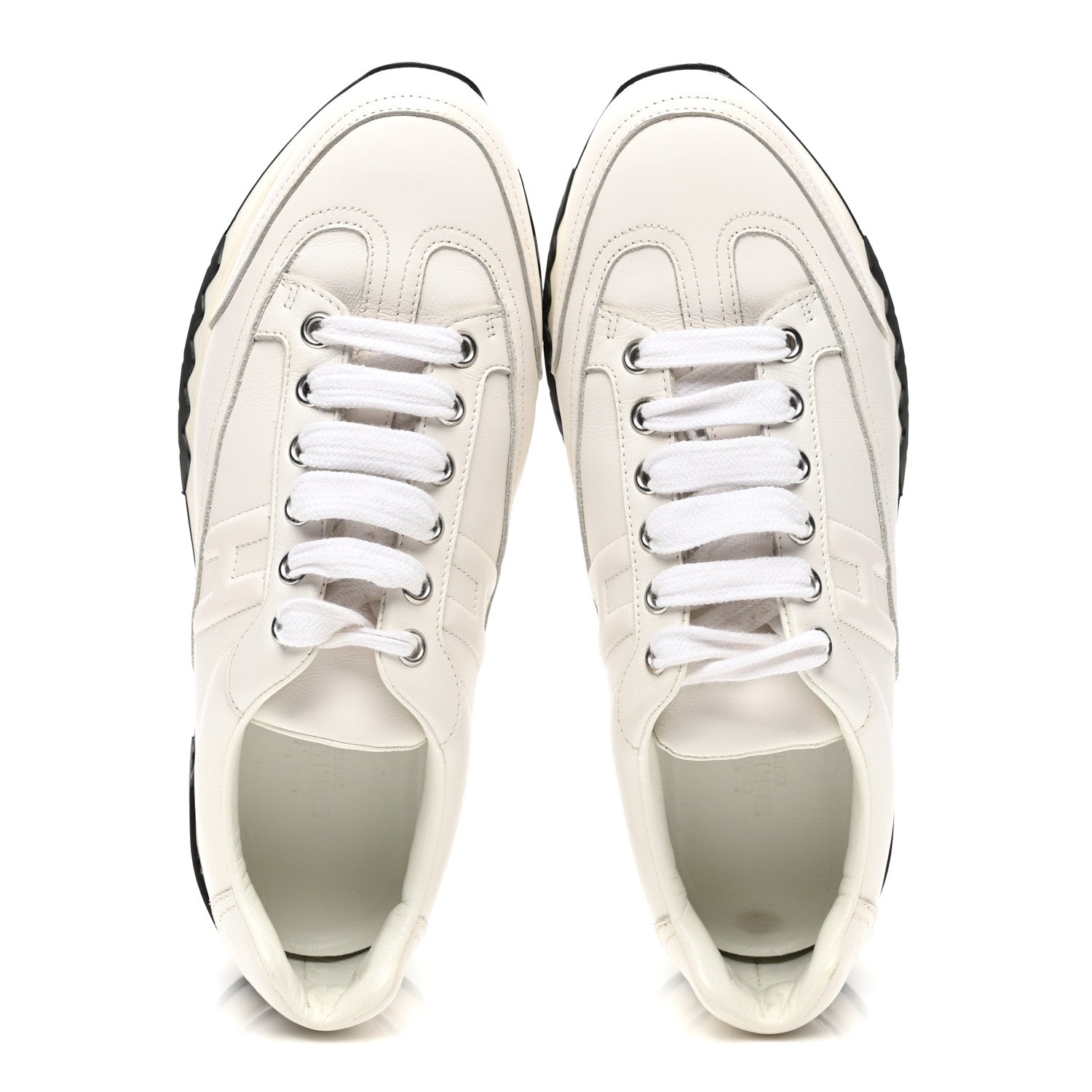 Hermes Calfskin Womens Trail Sneakers 36.5 White 2 of 10