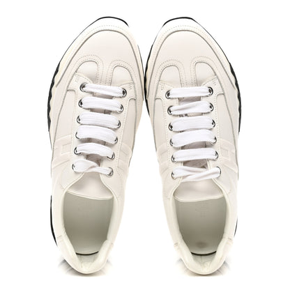 Hermes Calfskin Womens Trail Sneakers 36.5 White 2 of 10
