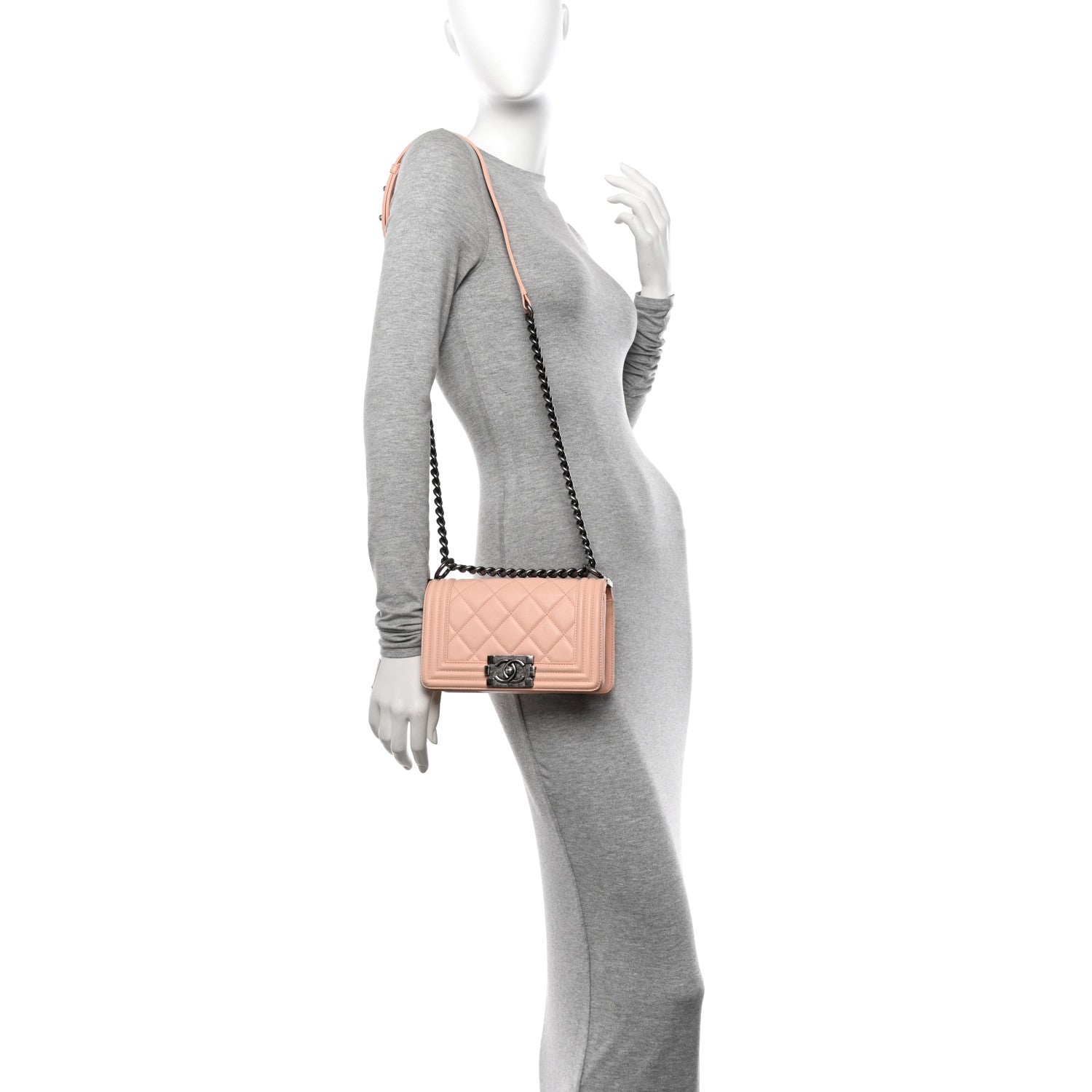 Chanel Lambskin Quilted Boy Flap Light Pink 2 of 18