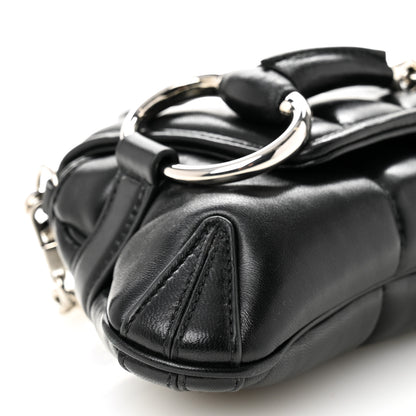 Gucci Nappa Vertical Matelasse Small Maxi Horsebit Chain Shoulder Bag Black 9 of 11
