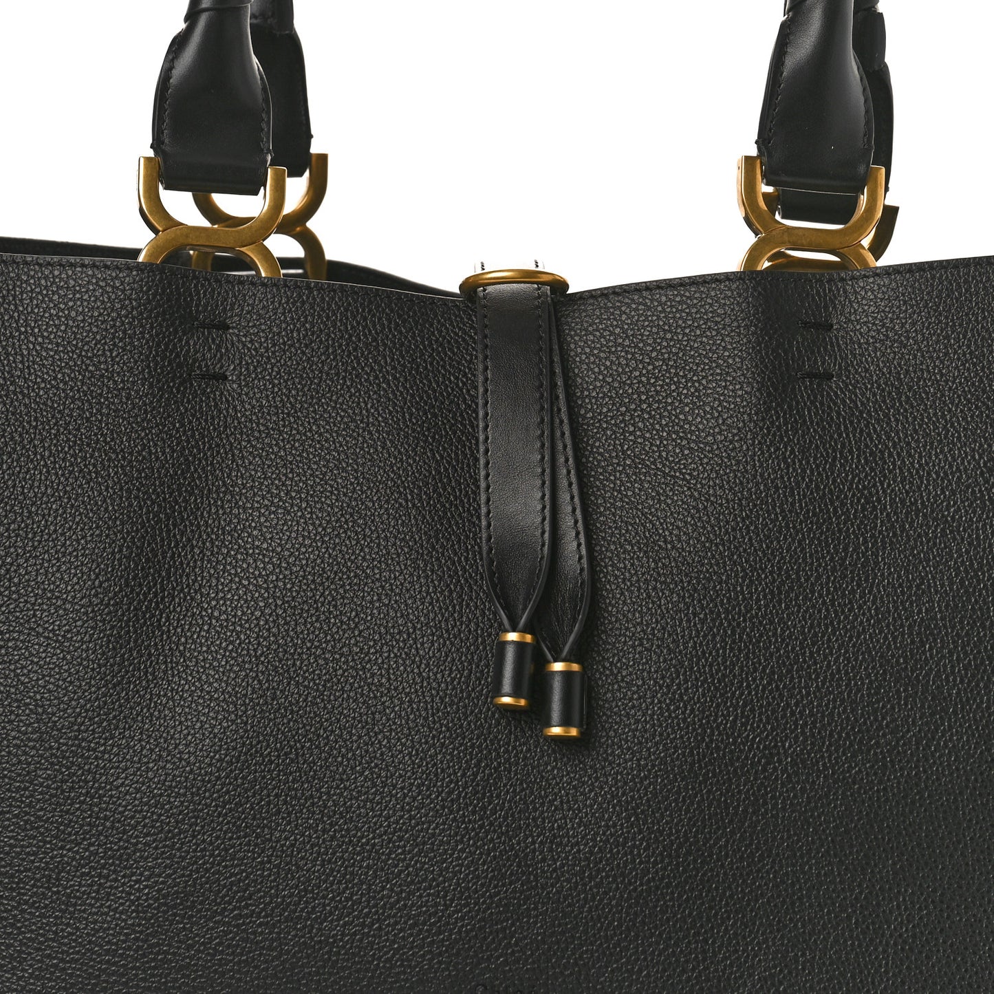 Calfskin Small Marcie Tote Black