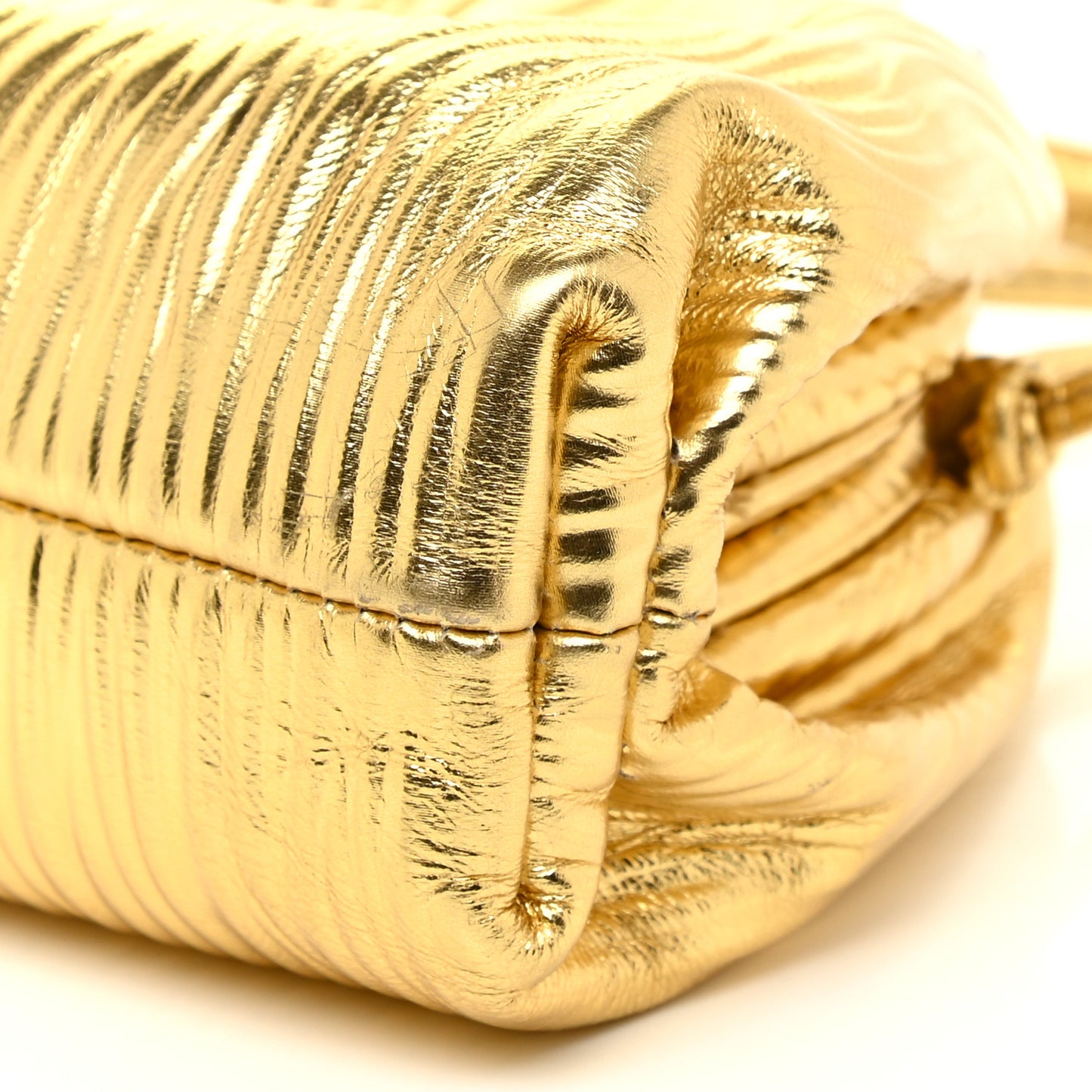 Metallic Bark Calfskin The Mini Pouch Gold