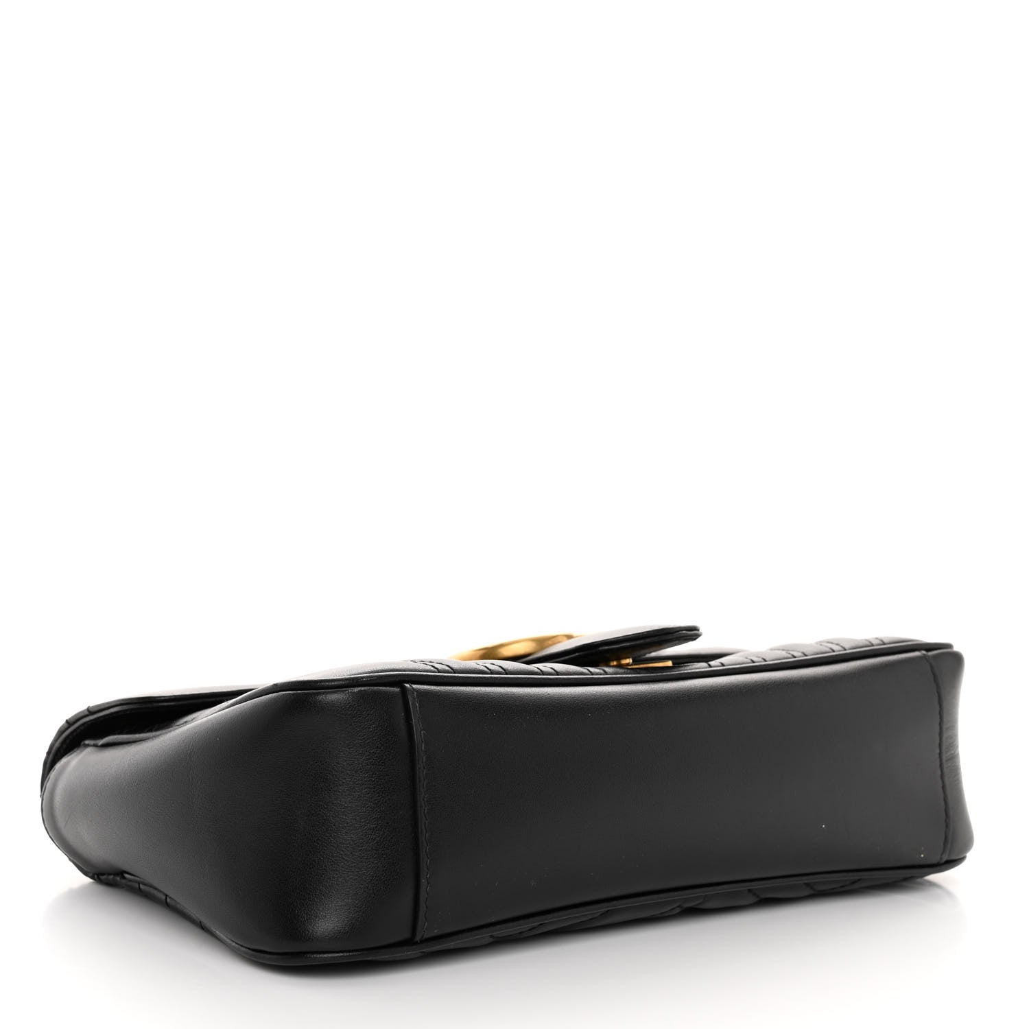 Gucci Calfskin Matelasse Small GG Marmont Shoulder Bag Black 4 of 9