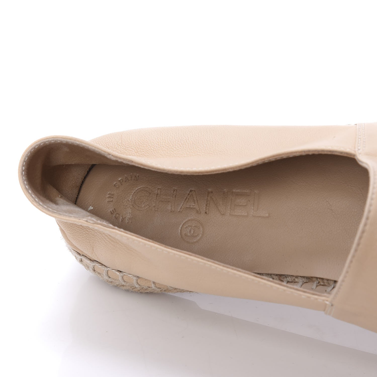 Chanel Lambskin CC Espadrilles 38 Beige Black 7 of 9