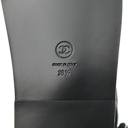 Chanel Grained Calfskin Velcro Dad Sandals 38.5 Black 7 of 8