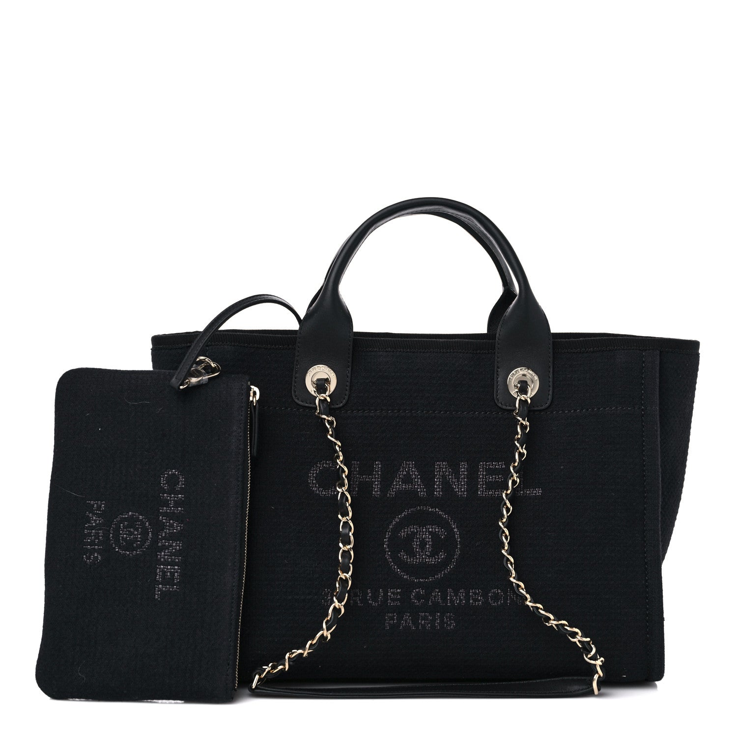 Chanel Mixed Fibers Small Deauville Tote Black 1 of 11
