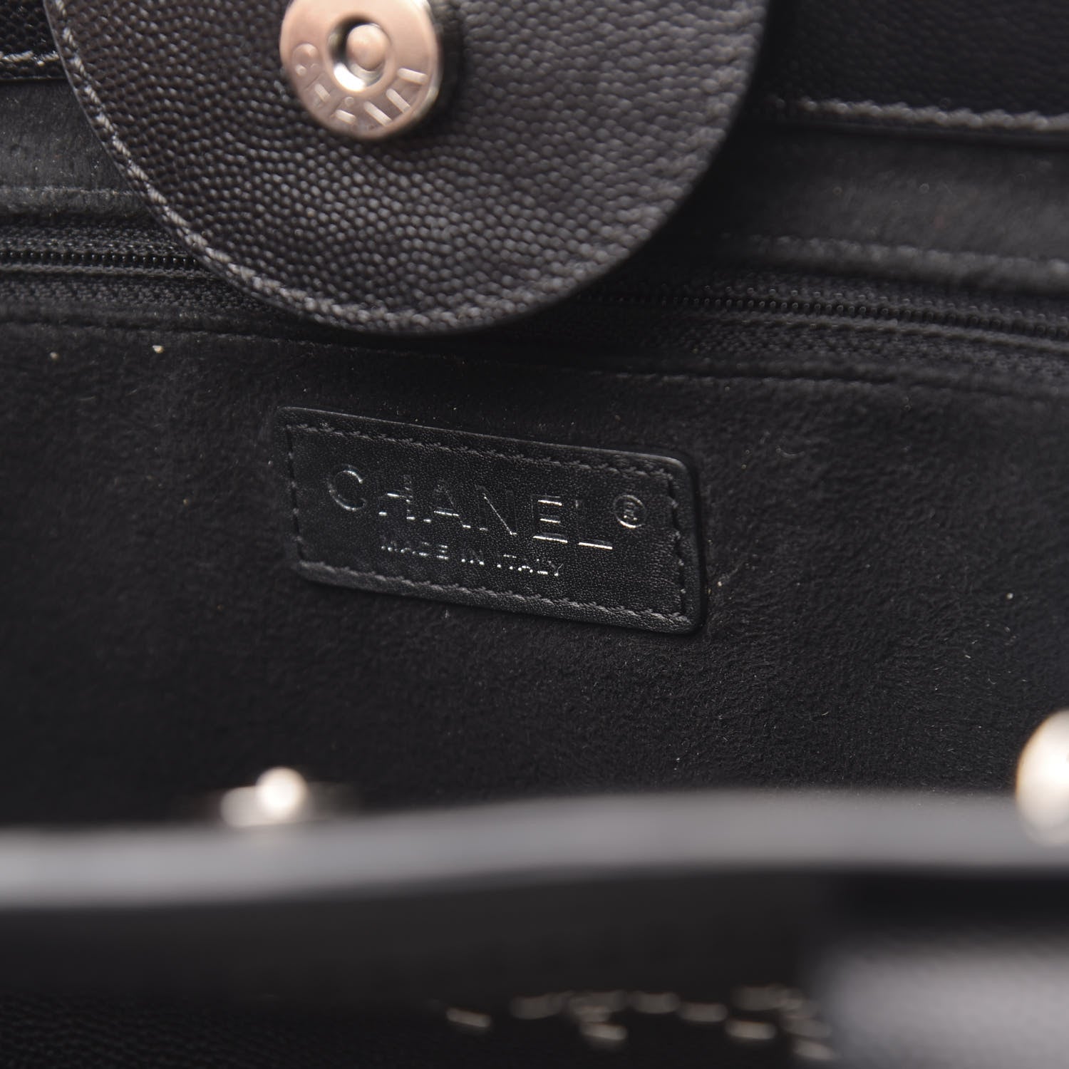 Chanel Caviar Small Studded Deauville Tote Black 7 of 13