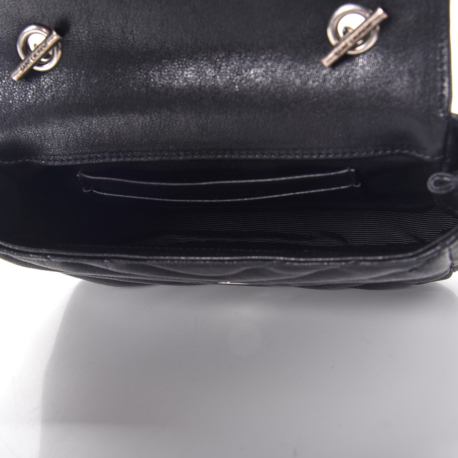 Saint Laurent Sheepskin Matelasse Chevron Monogram Classic Baby Chain Bag Black 5 of 8