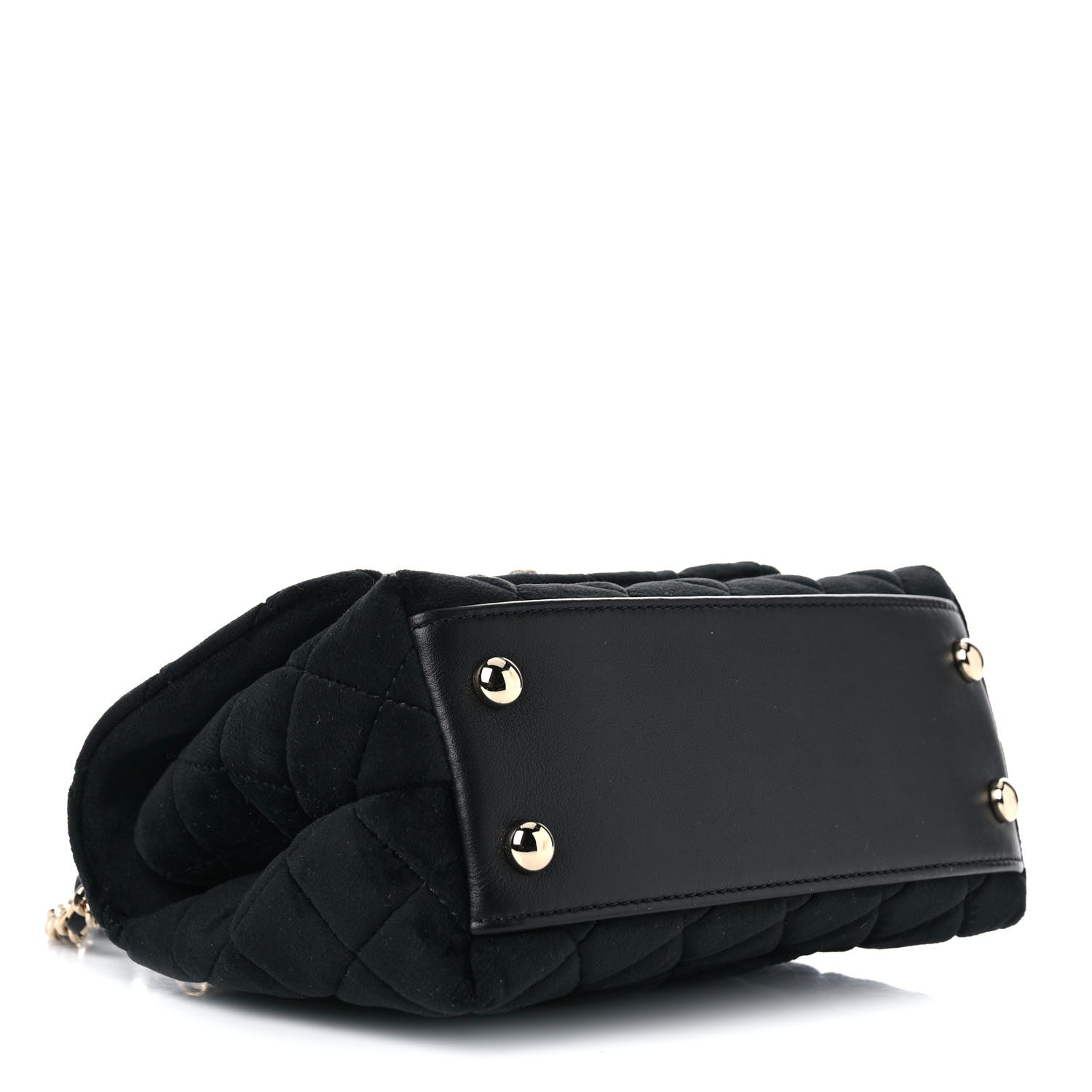Chanel Velvet Crystal Quilted Extra Mini Coco Handle Flap Black 4 of 9