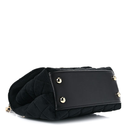 Chanel Velvet Crystal Quilted Extra Mini Coco Handle Flap Black 4 of 9