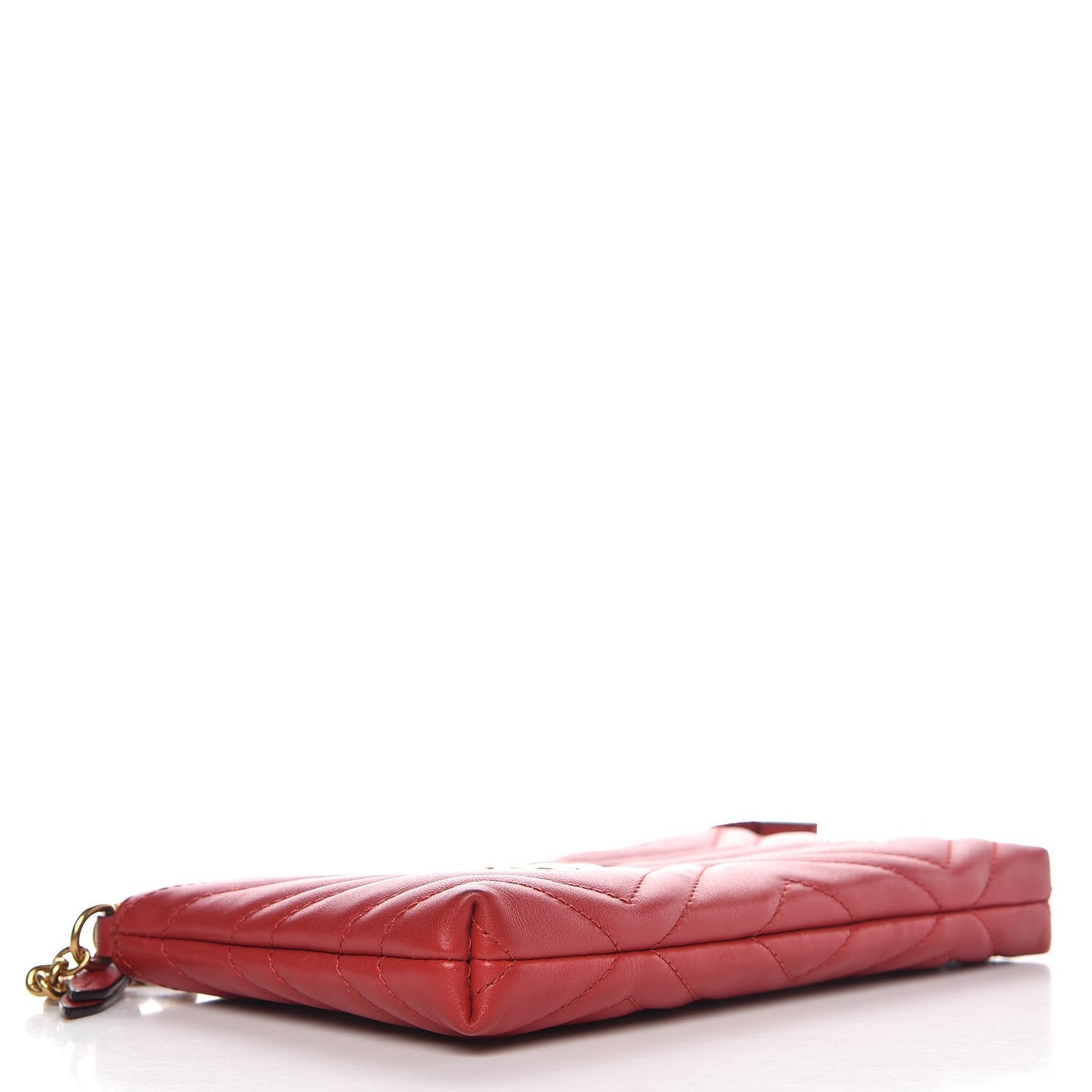 Calfskin Matelasse Mini GG Marmont Chain Bag Hibiscus Red