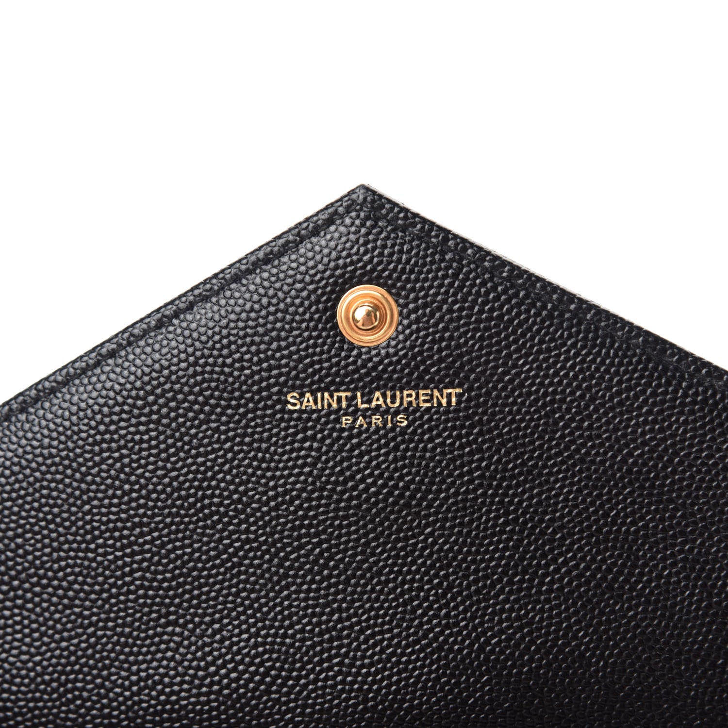 Saint Laurent Grain De Poudre Matelasse Chevron Monogram Chain Wallet Black 8 of 12
