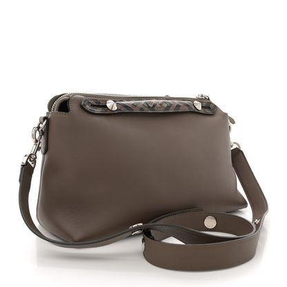 Fendi Vitello Dolce Bi-Color FF 1974 Embossed Medium By The Way Boston Bag Maya Black 2 of 13
