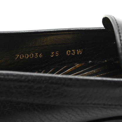 Gucci Goatskin Womens Logo 15mm Loafers 35 Black 9 of 9