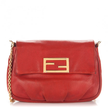 Fendi Vitello Flamingo Fendista Pouchette Crossbody Red 1 of 7